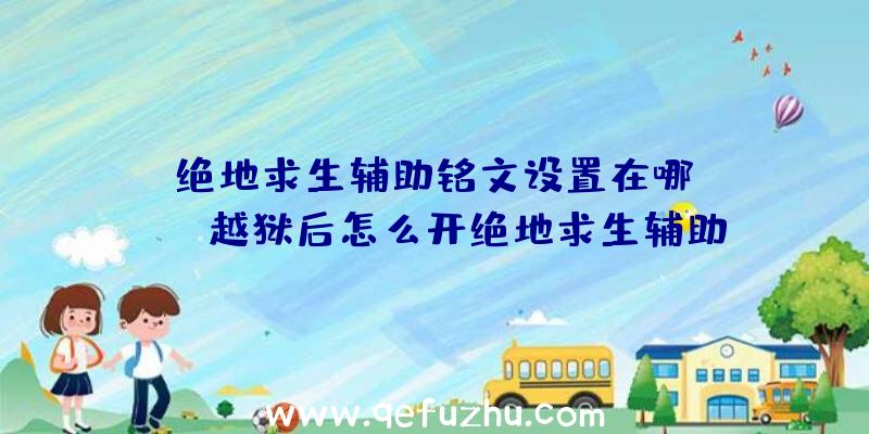 「绝地求生辅助铭文设置在哪」|iOS越狱后怎么开绝地求生辅助